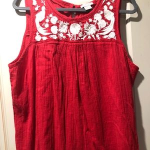 Embroidered tank Lucky Brand size L